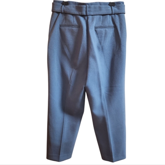 Ann Taylor High-Waisted Blue Tapered Trousers - Picture 5 of 8